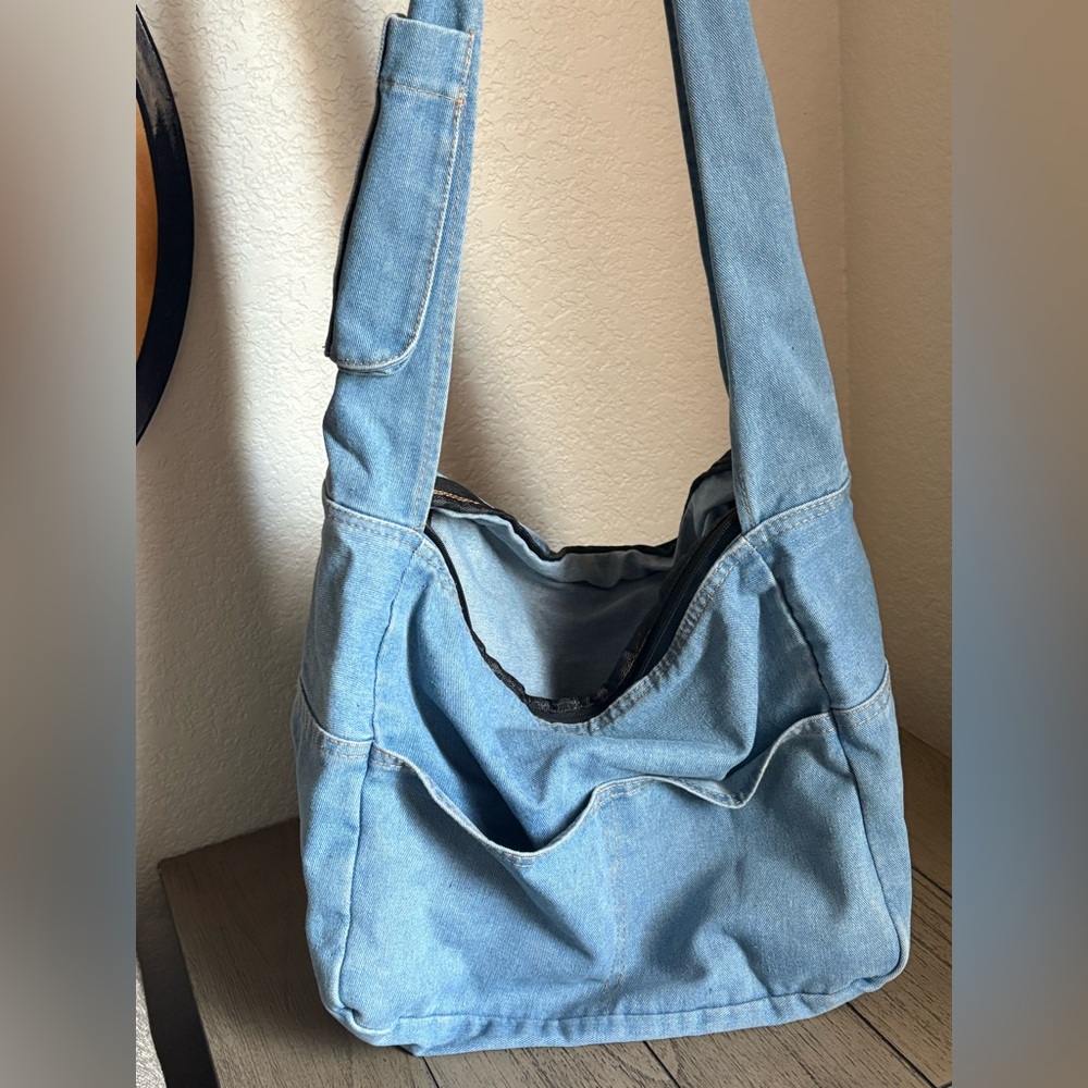Large Denim Tote Bag